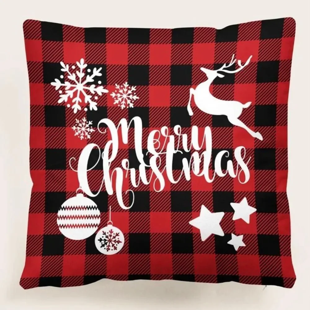 Merry Christmas Holiday Throw Pillow Cover